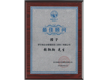 被授予“南格尔最佳顾问”